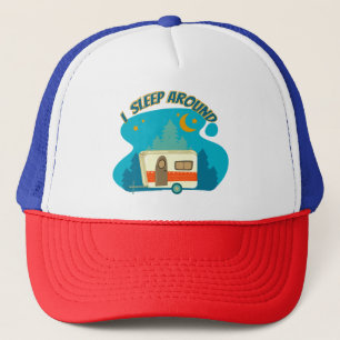 Ich schlafe um Camper Van Camping Explorer Natur Truckerkappe