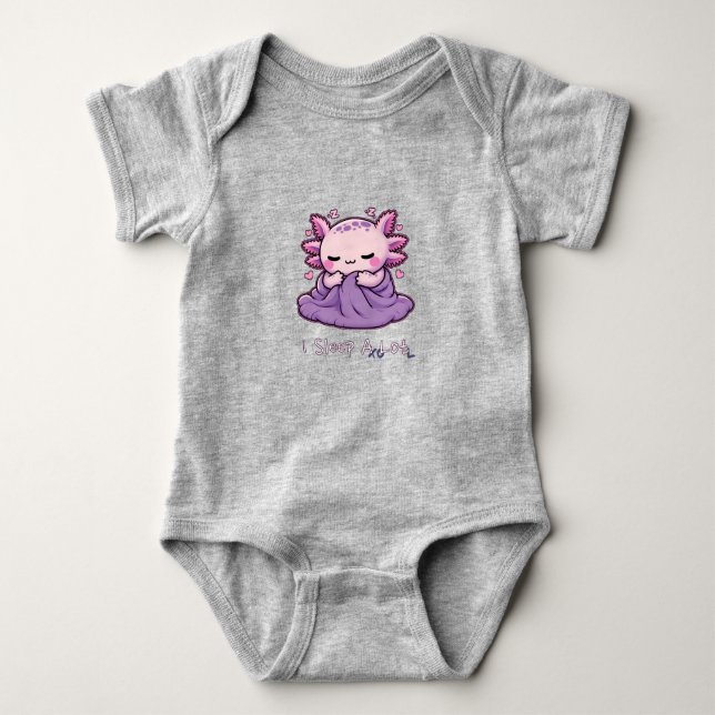 Ich schlafe viel - Axolotl Baby Strampler (Vorderseite)