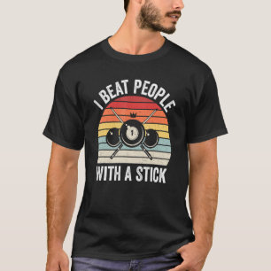 Ich schlage Leute mit einem Stick Billard Ball Poo T-Shirt