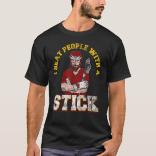 Ich schlage Leute mit einem Tick-Lacrosse-Player. T-Shirt
