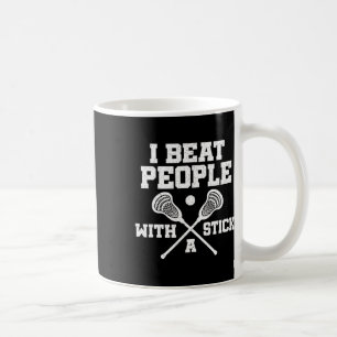 Ich schlage Leute mit einem Vintagen Funny Lacross Kaffeetasse