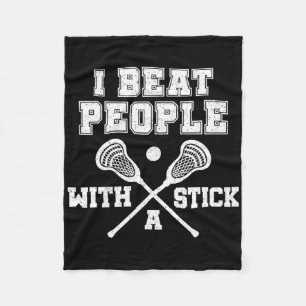 Ich schlage Leute mit Vintagem Lacrosse Funny Fleecedecke