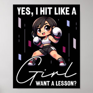 Ich schlage wie ein Mädchen, möchte eine Lektion L Poster