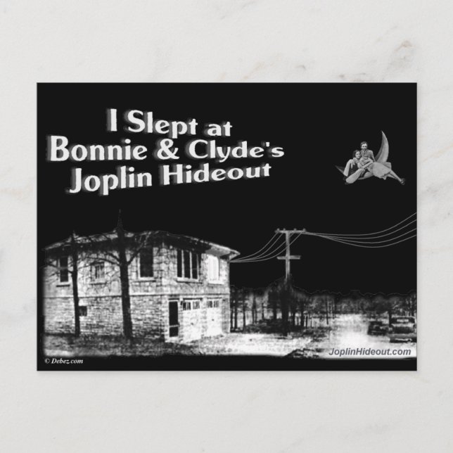 Ich schlief in Bonnie & Clydes Joplin Hideout Postkarte (Vorderseite)
