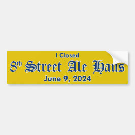 Ich schloss 8th Street Ale Haus Sticker - Gelb Autoaufkleber