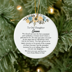 Ich schloss mein Augentochter-Ornament, Linsentuch Keramik Ornament