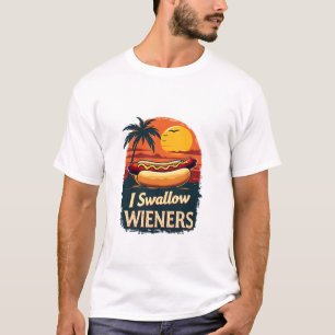 Ich schlucken Saucy Dackeln Funny Adult Joke Hot D T-Shirt