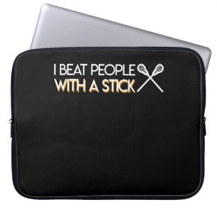 Ich schlug Leute mit Stocklacrosse-Liebhaber Laptopschutzhülle