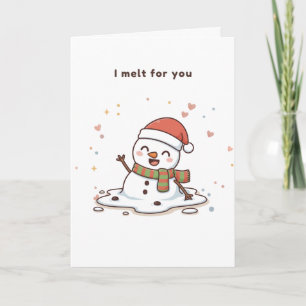 Ich schmelze für dich Süße Puchi Dōshi Schneemann Karte
