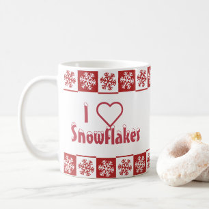 Ich ❤️ Schneeflocken Kaffeetasse