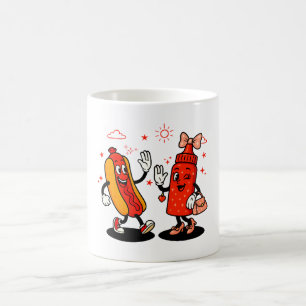 Ich schneide auf saftigen Dackeln Erwachsenen Humo Kaffeetasse