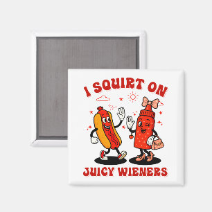 Ich schneide auf saftigen Dackeln Erwachsenen Humo Magnet