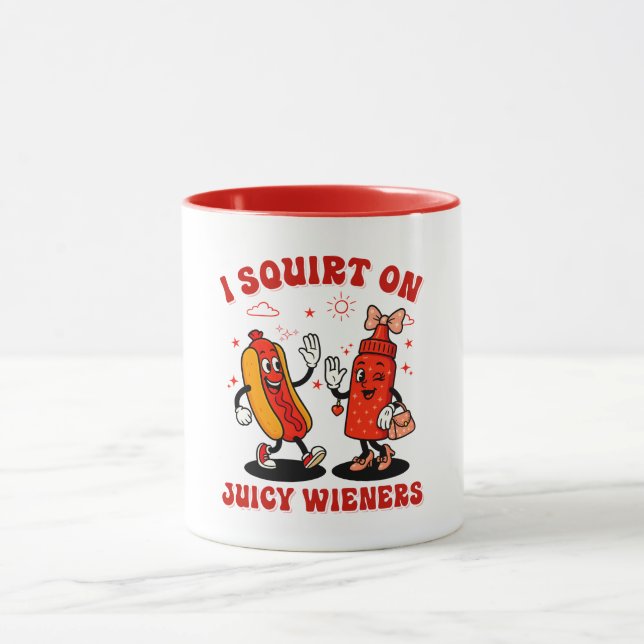 Ich schneide auf saftigen Dackeln Erwachsenen Humo Tasse (Zentrum)