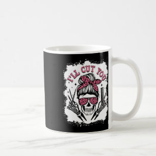 Ich schneide dir den Messy Bun Skull Friseur Kaffeetasse