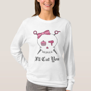 Ich schneide Sie Haar-Schädel u. Scissor gekreuzt T-Shirt