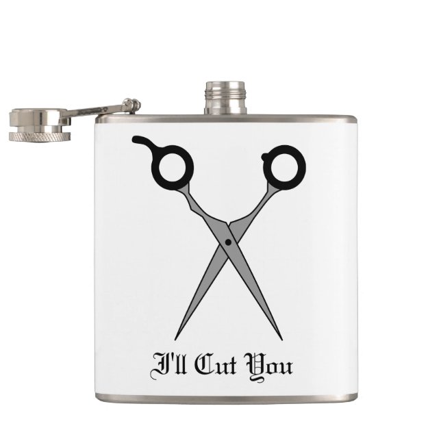 Ich schneide Sie (schwarzes Flachmann (Geöffnet)