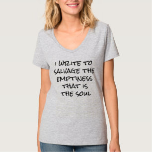 Ich schreibe Frauen Basic V-Ausschnitt T-Shirt