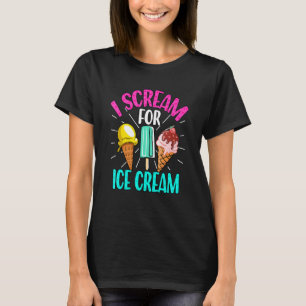 Ich schreibe für Eiscreme Sommer gefroren Gelato T-Shirt