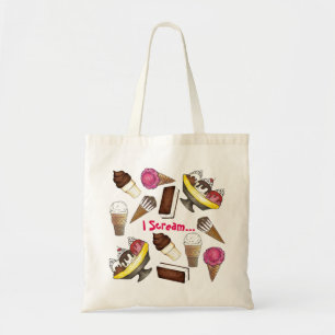 Ich schreibe für Eiscreme Tasche Cone Sundae Food 