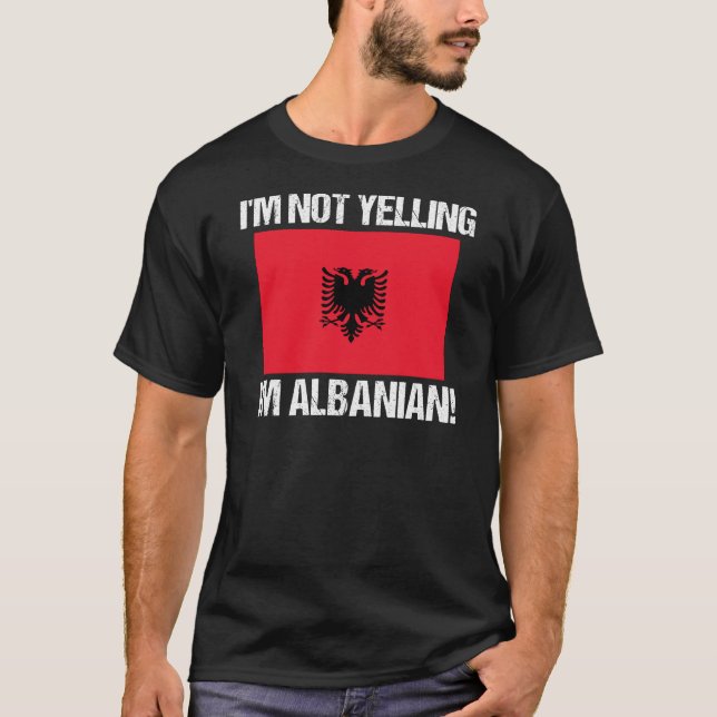 Ich schreibe nicht, dass ich albanische Länderflag T-Shirt (Vorderseite)