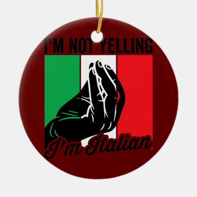 Ich schreibe nicht, dass ich Italienisches Sprichw Keramik Ornament (Vorne)