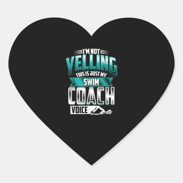 Ich schreibe nicht schwimmen Coach Voice Funny Sch Herz-Aufkleber (Vorderseite)