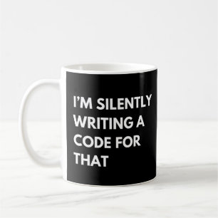 Ich schreibe still einen Code für diesen lustigen Kaffeetasse