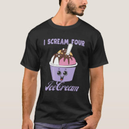 Ich schreibe Vier-Eis-Creme Kindermädchen 4. Gebur T-Shirt