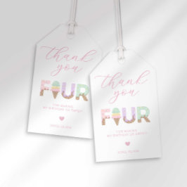 Ich schreibe vier Eiscreme Geburtstags-Liebesmarke Geschenkanhänger