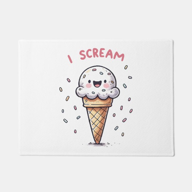 Ich schreie Eiscreme mit Sprinklen Fußmatte (Vorderseite)