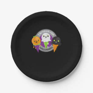Ich schreie für Halloween Pumpkin Spider Ghost Pappteller