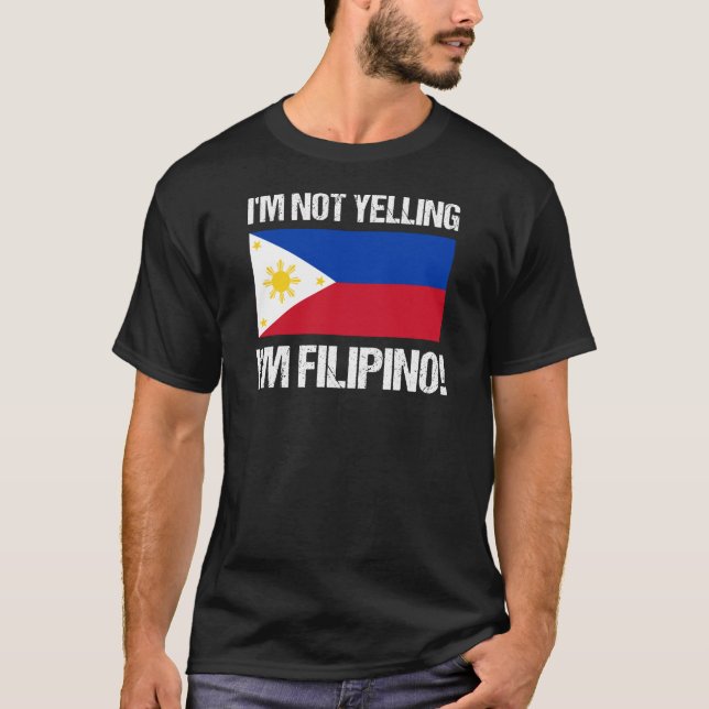 Ich schreie nicht Philippinen-Flagge T-Shirt (Vorderseite)