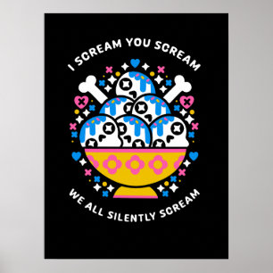 Ich schreie Sie schreien wir alle schweigend schre Poster