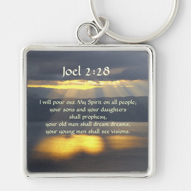 Ich schütte meinen Geist aus Joel 2 28, Bibelverse Schlüsselanhänger (Vorne)