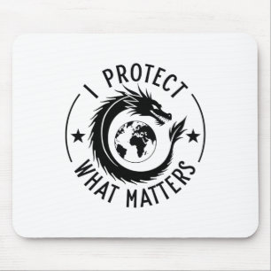 Ich schütze, was es Dragon Earth Sticker ist Mousepad