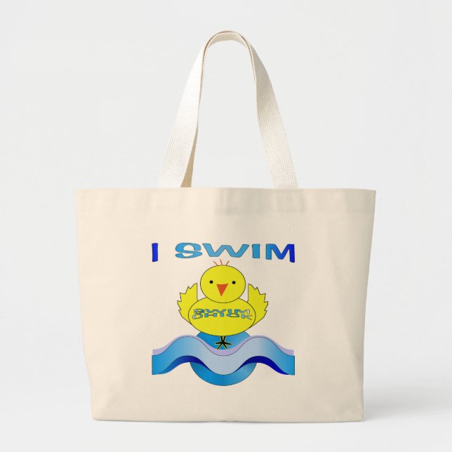 Ich schwimme jumbo stoffbeutel (Vorne)