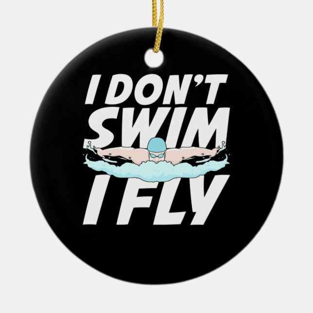 Ich schwimme nicht und fliege keramik ornament (Vorne)