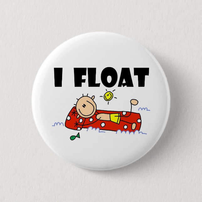 Ich schwimme Stockfigur  Button (Vorderseite)