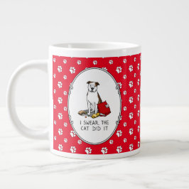 Ich schwöre die Katze Pit Bull (lt brindle/wh3) Jumbo-Tasse