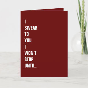 Ich schwöre dir. Naughty Funny Valentinstag Card Karte