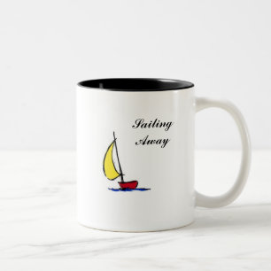 Ich segele weg zweifarbige tasse