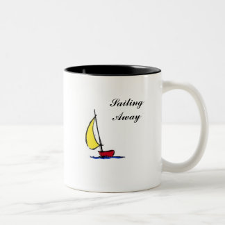 Ich segele weg zweifarbige tasse