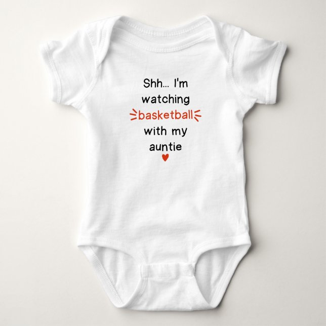 Ich sehe Basketball mit meiner Tante Niedlich Baby Strampler (Vorderseite)