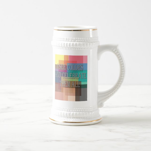 Ich sehe Colors Stein Bierglas (Rechts)