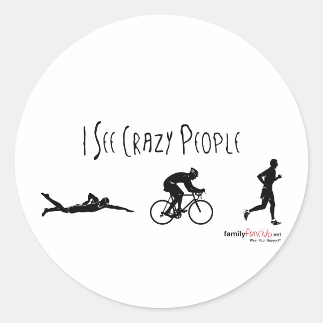 Ich sehe Crazy People Runder Aufkleber (Vorderseite)
