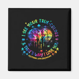 Ich sehe deine wahre Farben Puzzle Welt Autismus-B Magnet