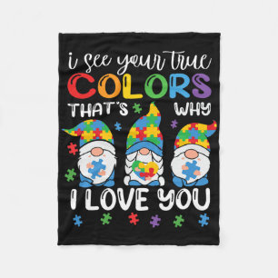 Ich sehe deine wahren Farben Gnome Autism Awarenes Fleecedecke