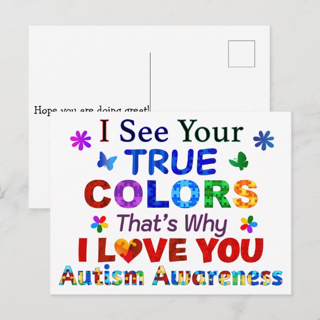 Ich sehe deine wahren FARBEN Postkarte (Vorne/Hinten)