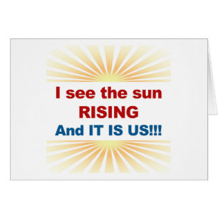 Ich sehe den Sonnenaufgang und es ist uns!