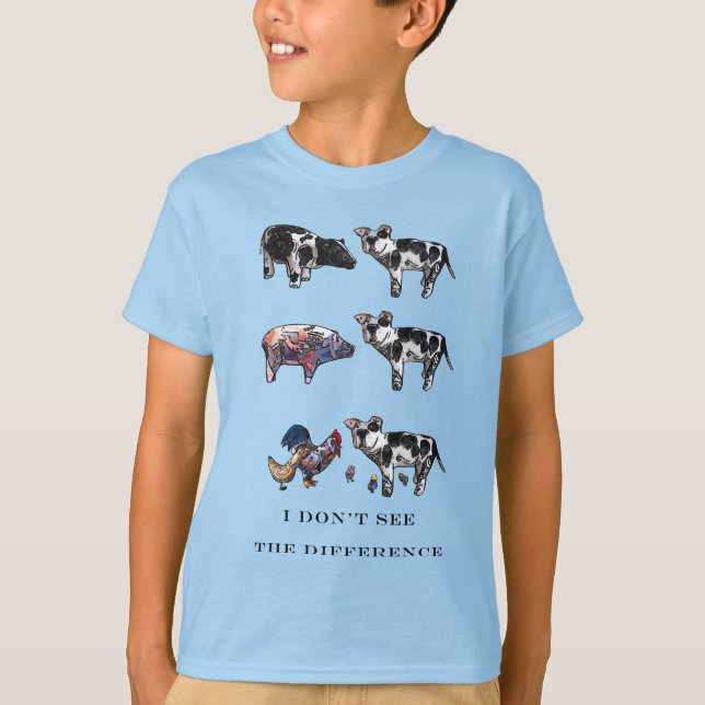 Ich sehe den Unterschied nicht, Nutztiere T-Shirt (Vorderseite)